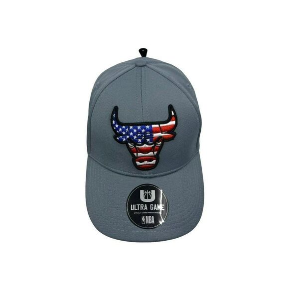 Ultra Game NBA Chicago Bulls Cap Hat OSFA NEW USA FLAG BULL LOGO One Size Fit - Picture 3 of 7